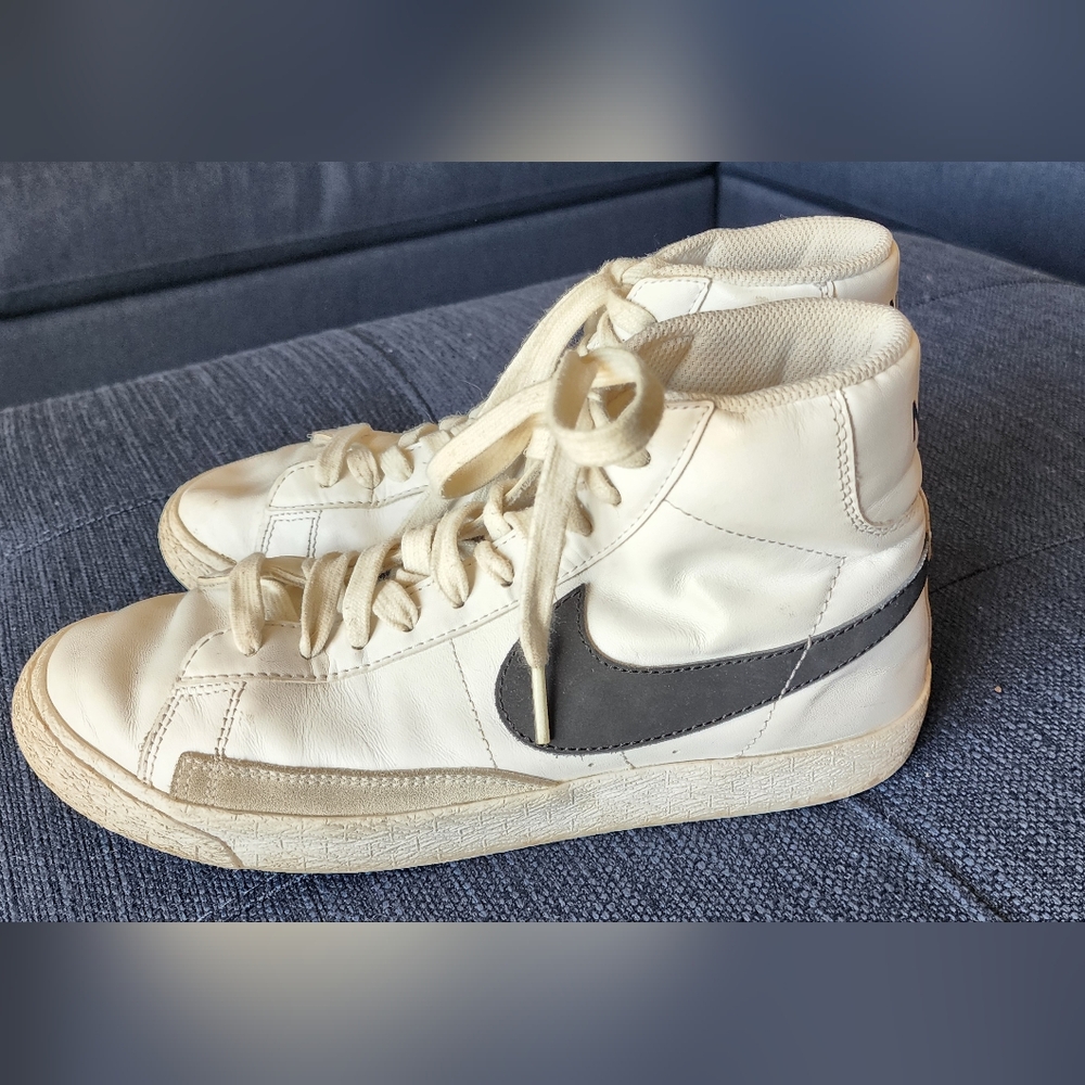 White and Black High-Top Sneakers Nike